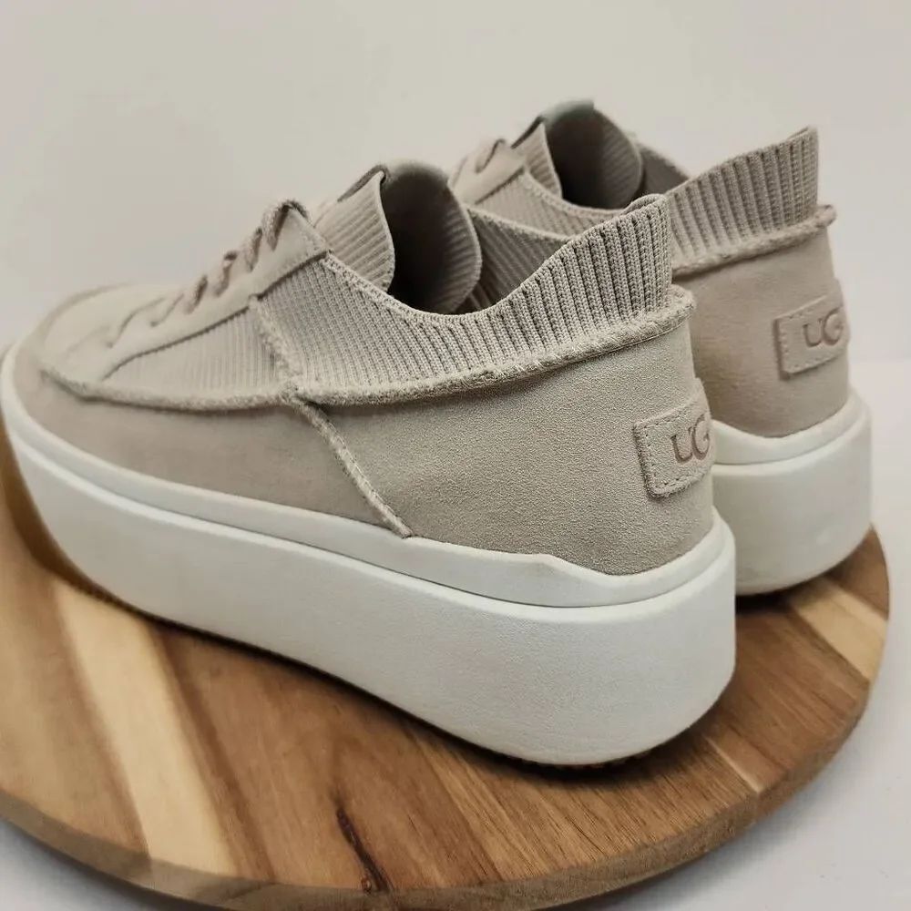 UGG EZ-DUZZIT LACE Taupe Platform Sneakers Women's Size 10 - Picture 5 of 10